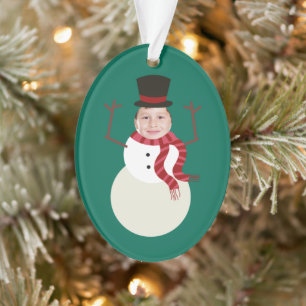 Ornamento Feriado de Foto Snowman Dançante Engra