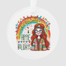 Ornamento Feriado de Natal da Hippie Style Groovy Girl