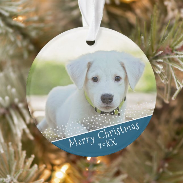 Ornamento Feriado de Natal de Pet de Cão Personalizado (Árvore)