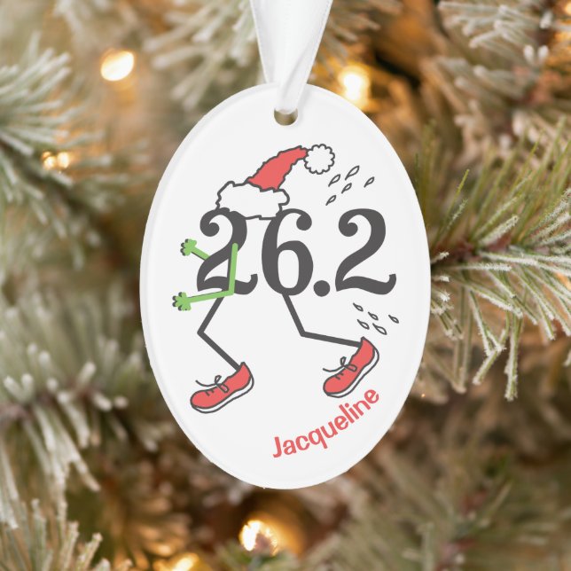 Ornamento Feriado de Natal Personalizado 26.2 Maratona Engra (Árvore)