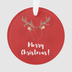 Ornamento Feriado, Feliz Natal, Bonita Reindeer