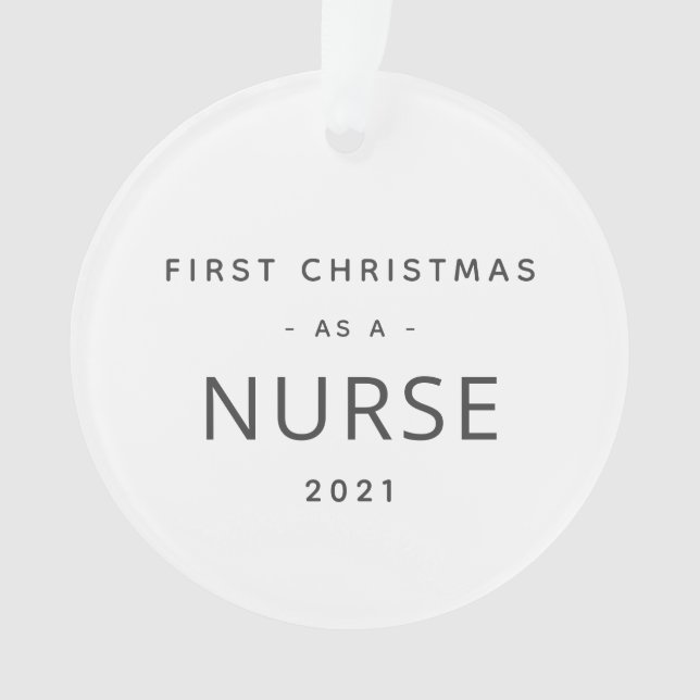 Ornamento Feriado Personalizado de Primeira Natal da Enferme (Frente)