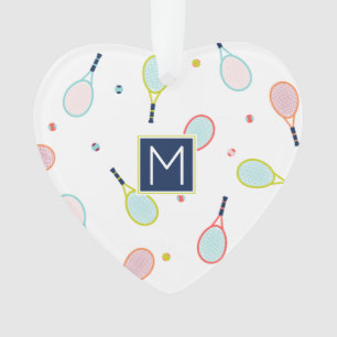 Ornamento Feriado Personalizado do Monograma do Coração de t