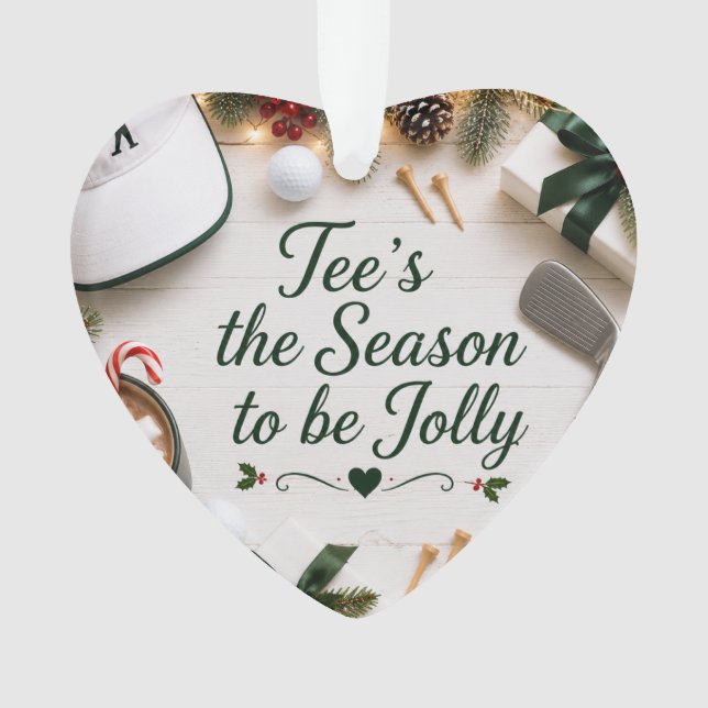 Ornamento Férias de Natal de golfe em grama verde (Frente)