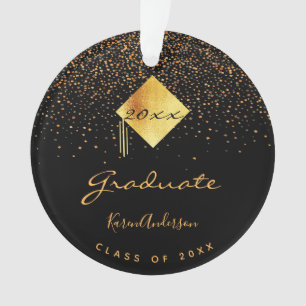 Ornamento Festa de formatura preto dourado