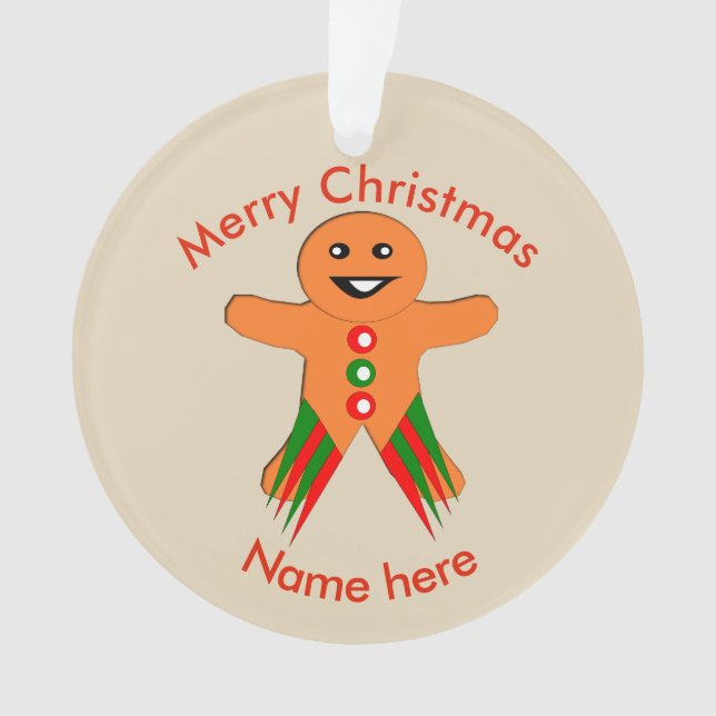 Ornamento Festa de Natal Gingercake Man Acrylic Ornament (Frente)