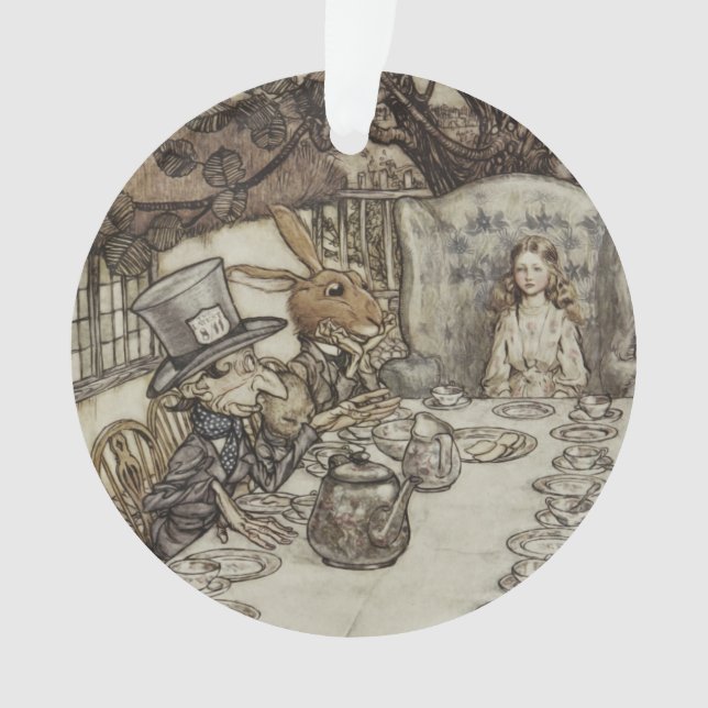 Ornamento Festa de Ódio do Coelho de Alice Birthday (Frente)