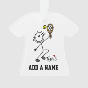 Ornamento Figura masculina básica jogador de ténis da vara