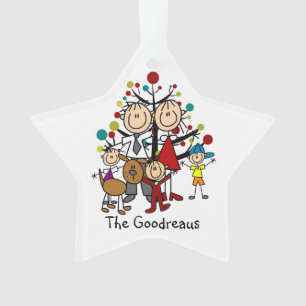 Ornamento Figura Stick Família de 5 Seringas Acrílicas de Cã