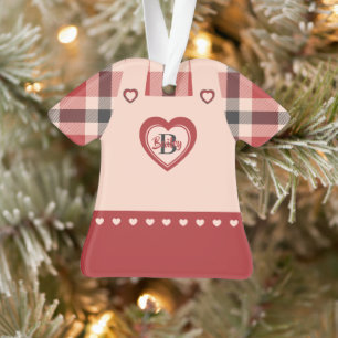 Ornamento Figurina Pinante Rosa de xadrez Personalizada 