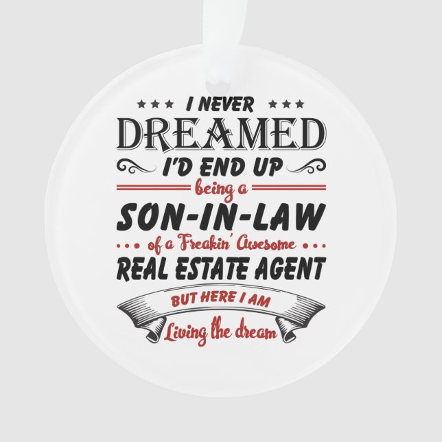 Ornamento Filho Em Lei De Um Incrível Agente Imobiliário (Frente)