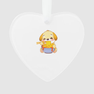 Ornamento Filhote de Golden Retriever feliz lambendo Rabokki