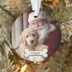Ornamento Filhote de Goldendoodle Fofo de Natal 2-Fotos
