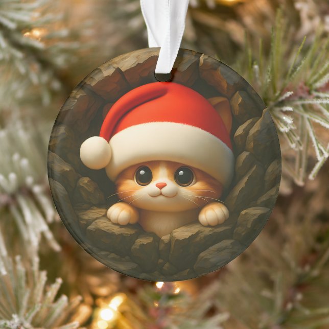 Ornamento Filhote Fofa de Natal de Duas Faces  (Árvore)
