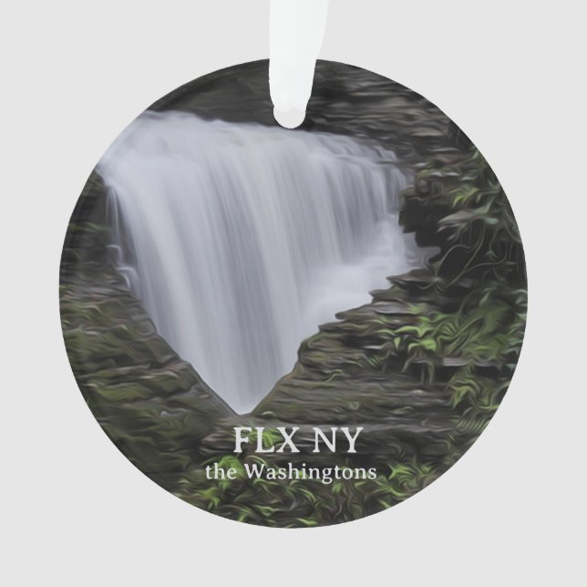 Ornamento Finger Lakes Name Year Acrylic Circle Ornament  (Frente)