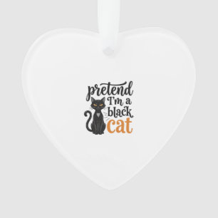 Ornamento Fingir que sou um gato preto camiseta de Halloween