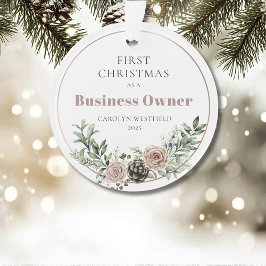 Ornamento First Christmas as a Business Owner Name Year