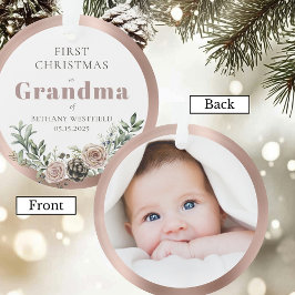 Ornamento First Christmas as Grandma Photo Keepsake