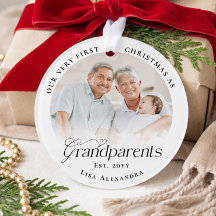 First Christmas As Grandparents Custom Baby Photo