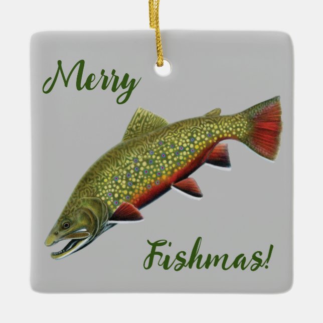 Ornamento Fishmas de Feliz Brook Trout (Frente)
