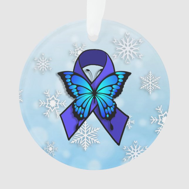 Ornamento Fita de Fadiga Crônica e Borboleta Natal (Frente)