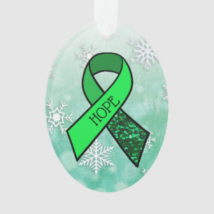Ornamento Fita e Borboleta de Natal da Doença de Lyme
