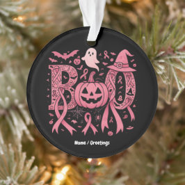 Ornamento Fita Rosa de Consciência do Cancer de Boo Hallowee
