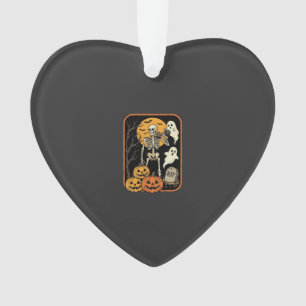 Ornamento Fitness Halloween Esqueleto Fantasma Abóbora Trein