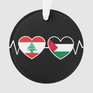 Ornamento Flags de Unidade Palestina Libanesa Batida.