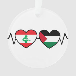 Ornamento Flags de Unidade Palestina Libanesa Batida.