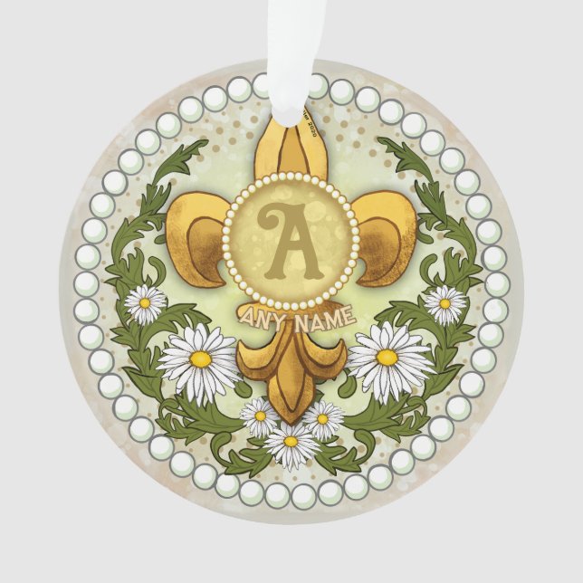 Ornamento Fleur Monograma  (Frente)