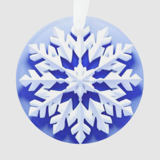 Ornamento Floco de Neve Azul Detalhado