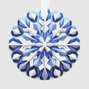 Ornamento Floco de Neve Azul Detalhado
