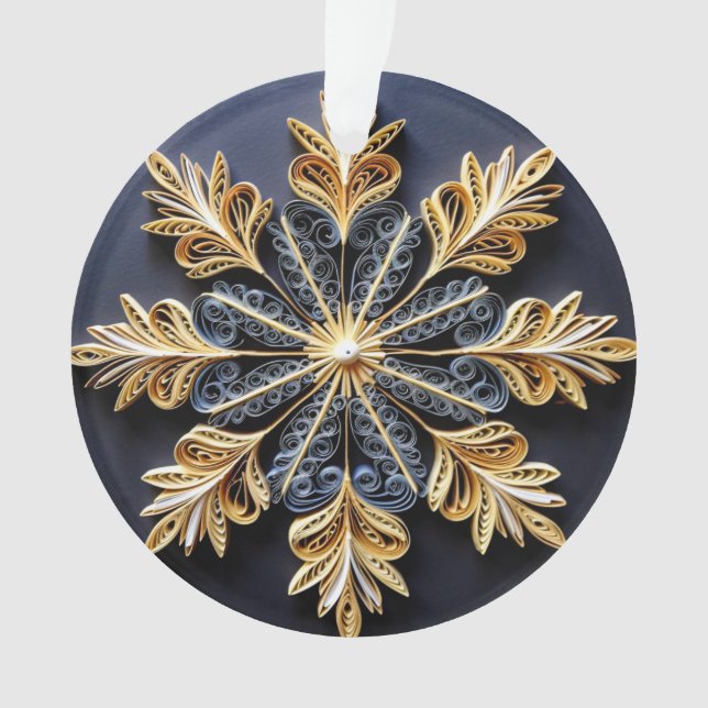 Ornamento Floco de neve com efeito de enrolamento 3d (Frente)