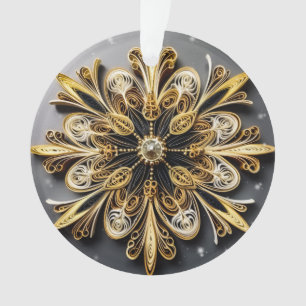 Ornamento Floco de neve com efeito de enrolamento 3d