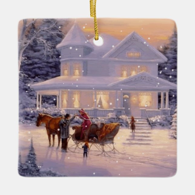 Ornamento Floco de Neve de Natal (Frente)