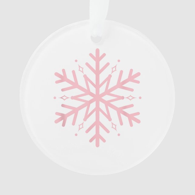Ornamento Floco de neve rosa (Frente)