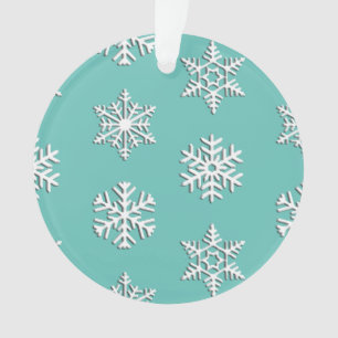 Ornamento Flocos de neve brancos de 3 d, fundo personalizáve