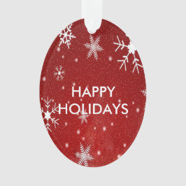 Ornamento Flocos de neve brancos Forma oval vermelha Ornamen