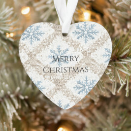 Ornamento Flocos de neve de Natal com Creme Azul