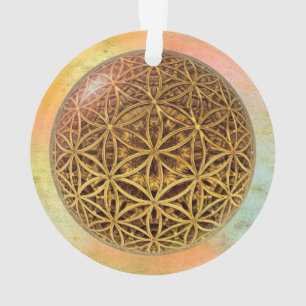 Ornamento Flor da Vida / Blume des Lebens - bola de ouro