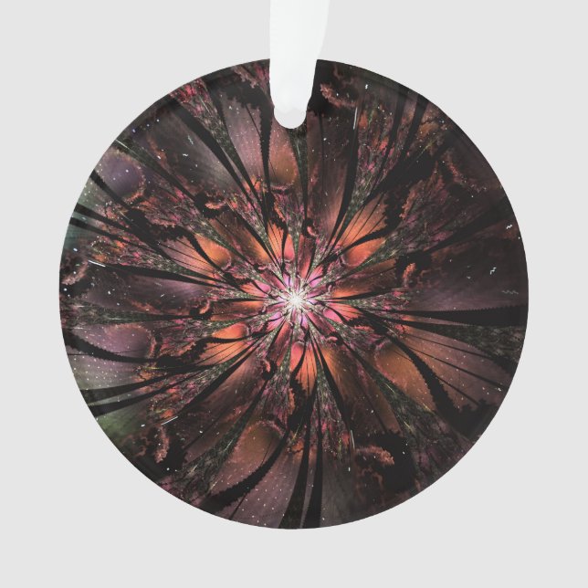 Ornamento Flor de fantasia fractal macia e tenra (Frente)