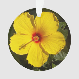 Ornamento Flor de Hibiscus Amarelo