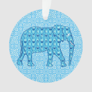 Ornamento flor de lótus elefante - turquesa