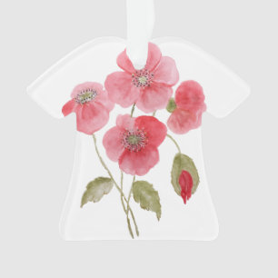 Ornamento Flor de papoila de aquarela