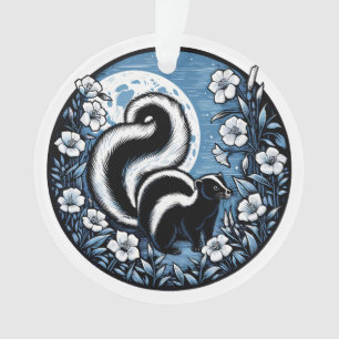 Ornamento Flor Skunk Trabalho de arte Skunks Floral