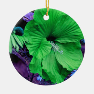 Ornamento Flor Verde Hibiscus