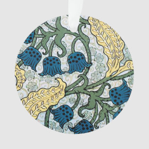 Ornamento Floral Blue Flowers Lily Valley Repetindo