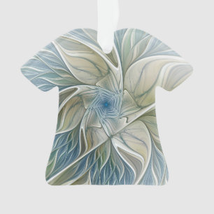 Ornamento Floral Dream Pattern Abstrato Blue Khaki Fractal