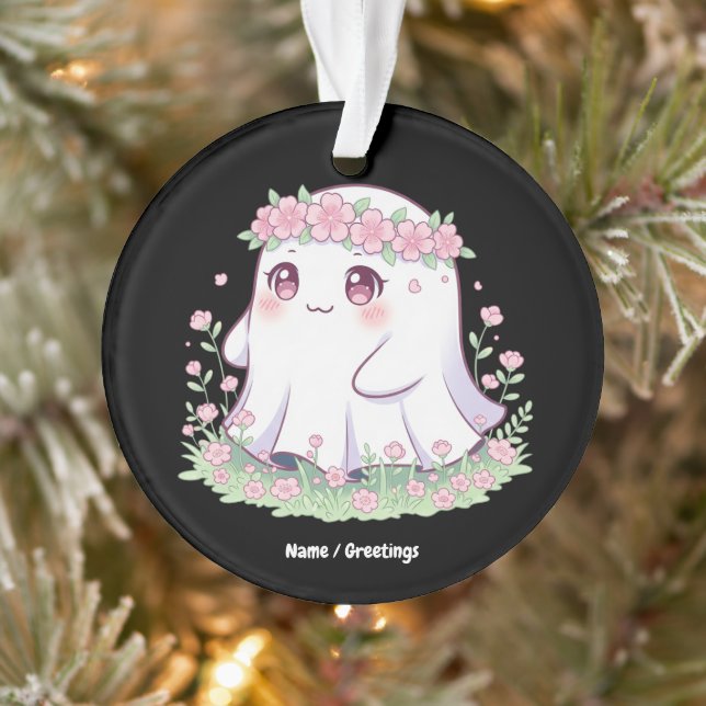 Ornamento Floral Ghost Halloween Figurume para Meninas (Árvore)